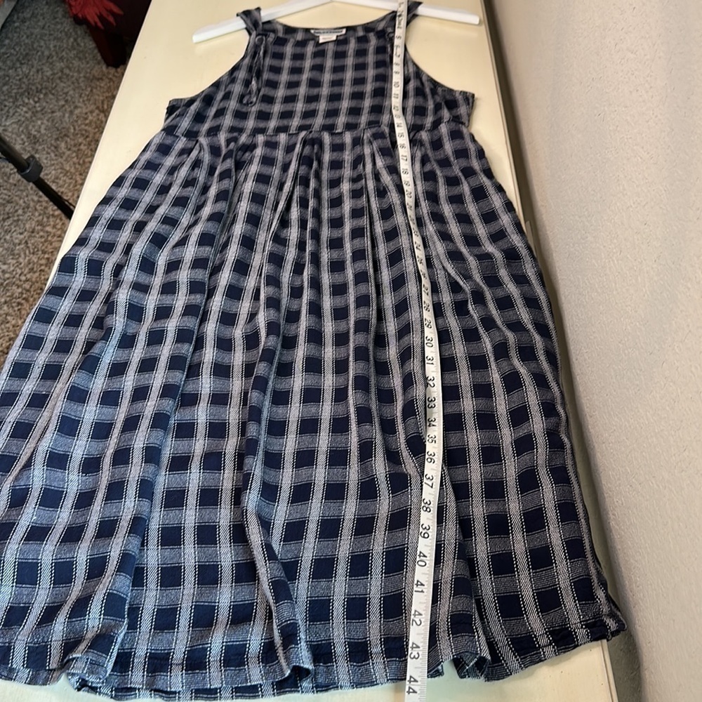 Vintage Bryn Connelly Navy Blue and White Plaid Jumper Dress Size Small Petite - Picture 13 of 13